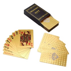 Customized 24k gold plated playing cards plastic golden poker